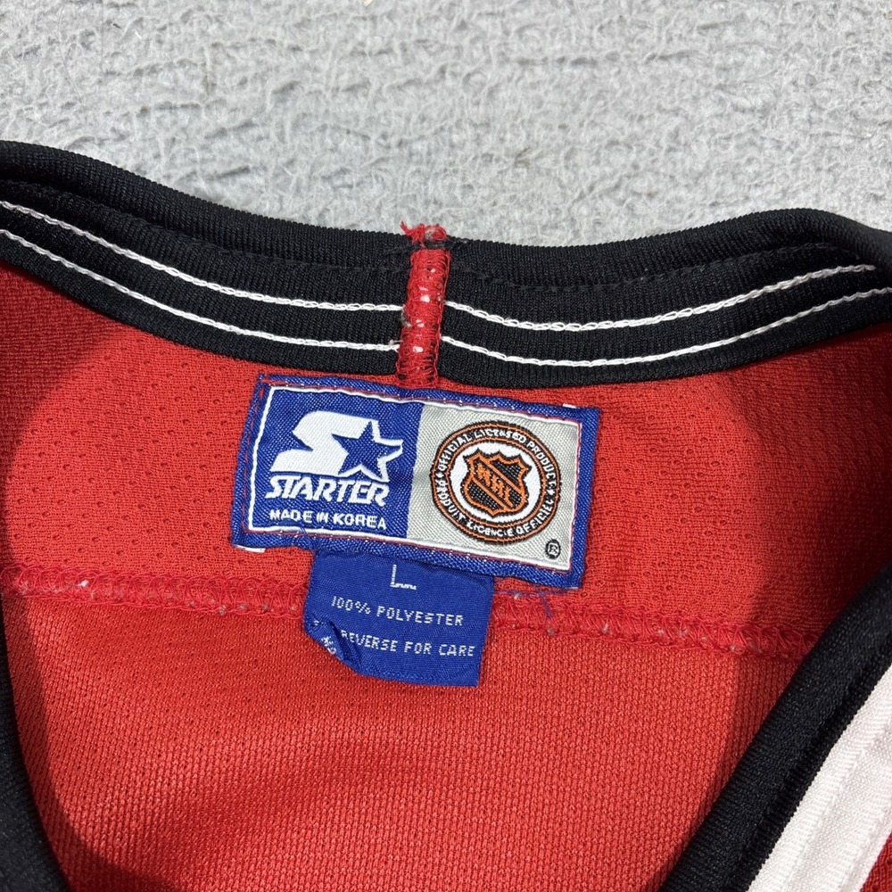 Vintage Chicago Blackhawks Hockey Jersey Mens Sz L Red NHL Western Starter 90s - Picture 2 of 10